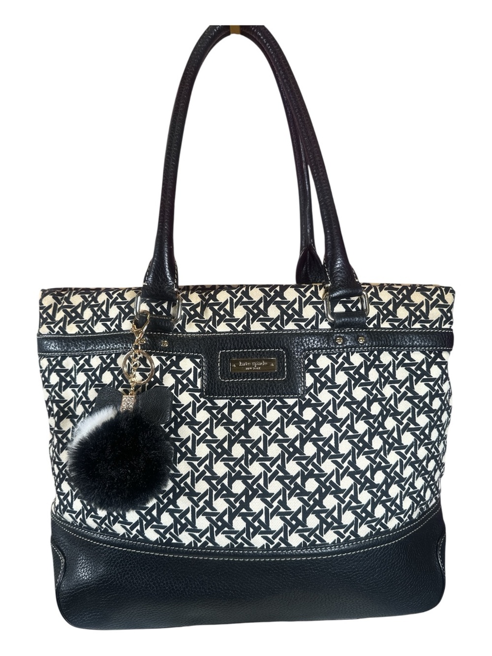kate spade Black and White Patterned Tote